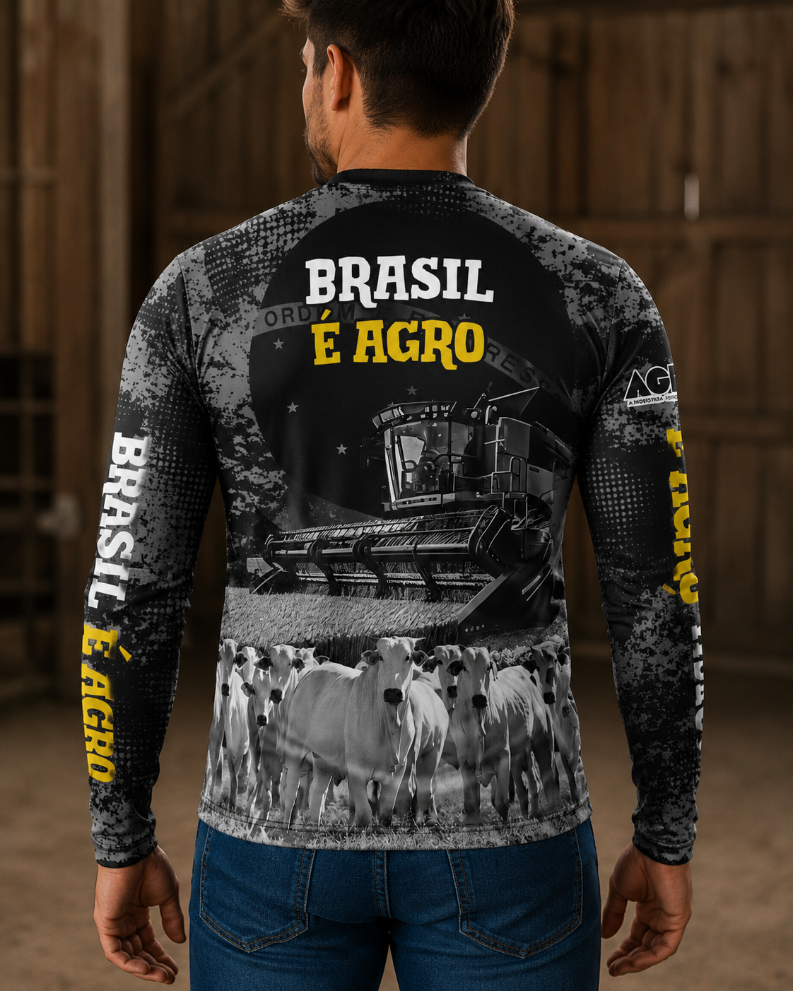 Camiseta Raglan Gola Padre com Zíper