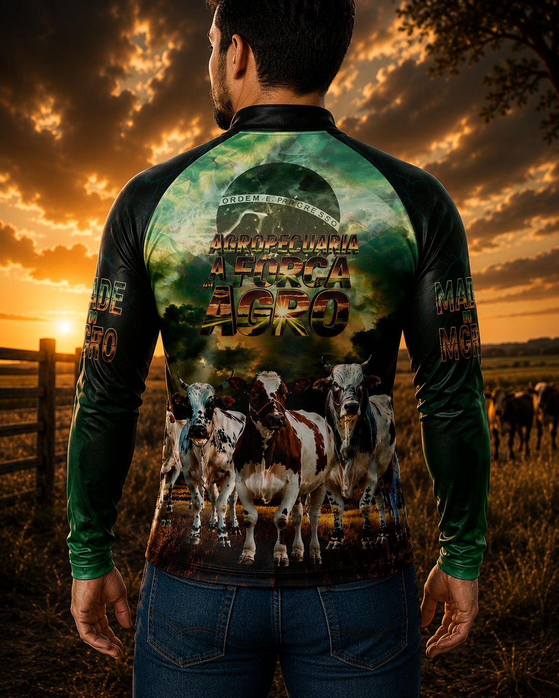 Camiseta Raglan Gola Padre com Zíper