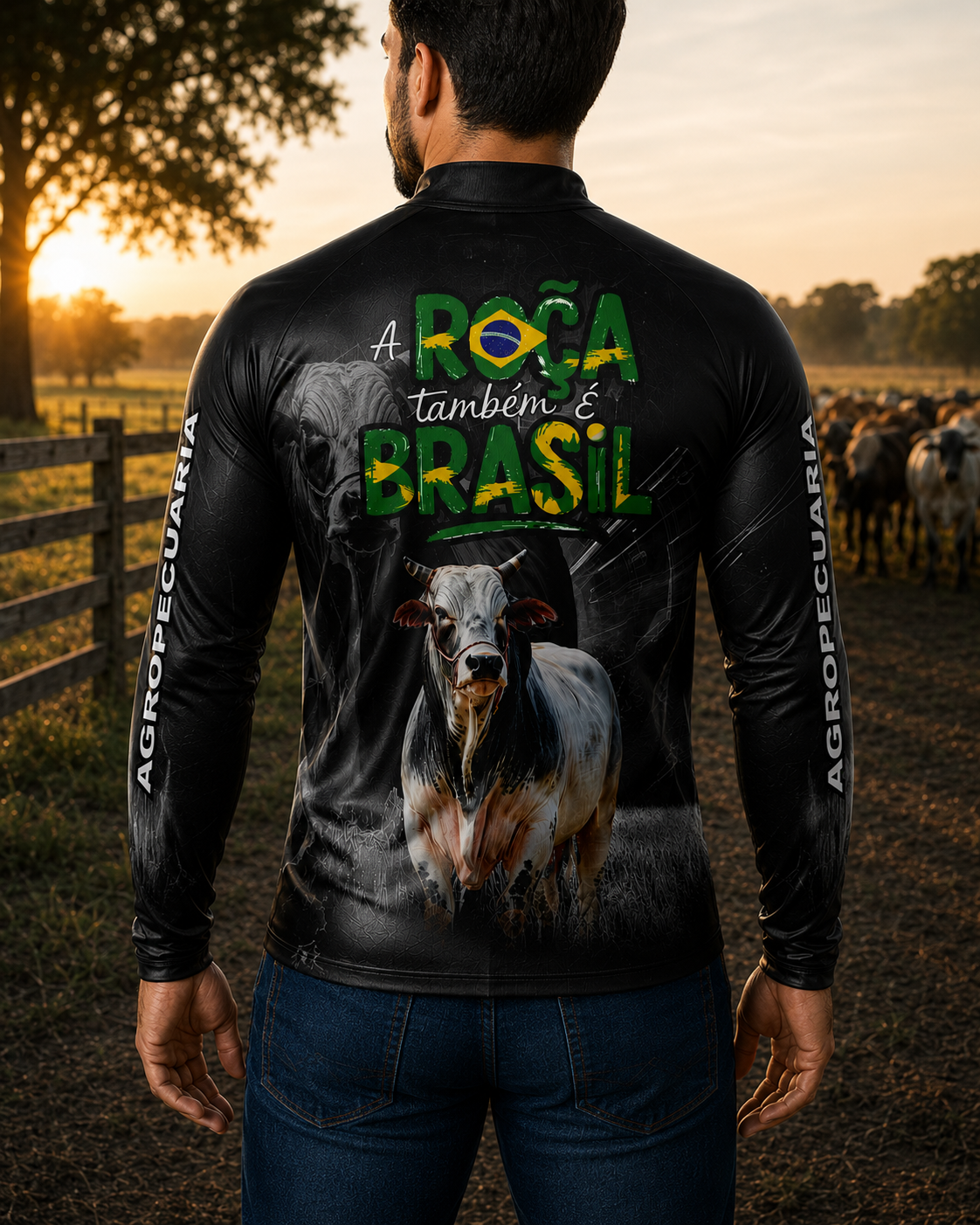 Camiseta Raglan Gola Padre com Zíper