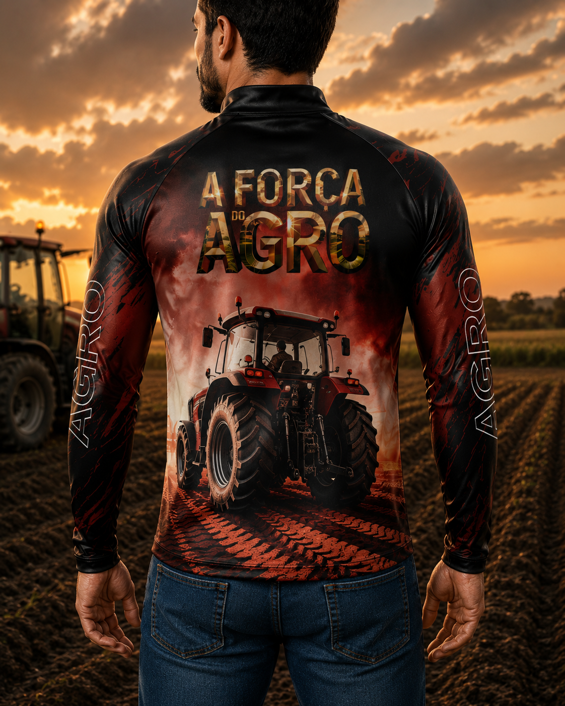 Camiseta Raglan Gola Padre com Zíper
