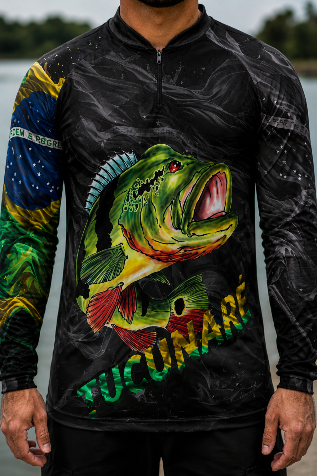 Camiseta Raglan Gola Padre com Zíper