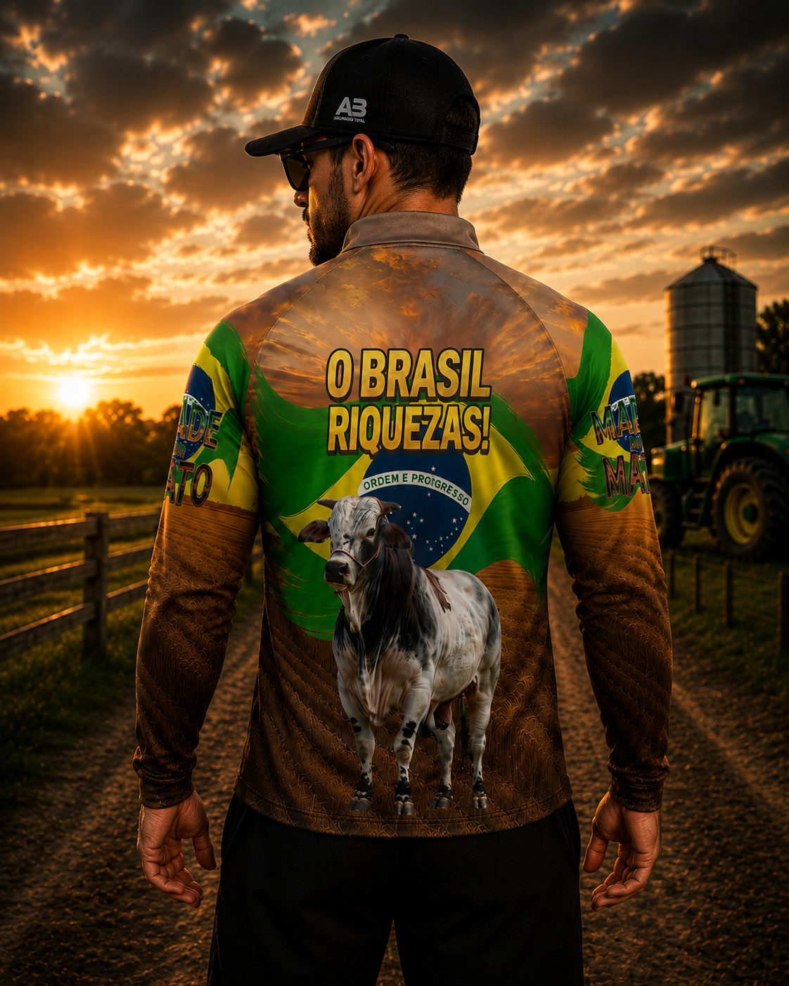 Camiseta Raglan Gola Padre com Zíper