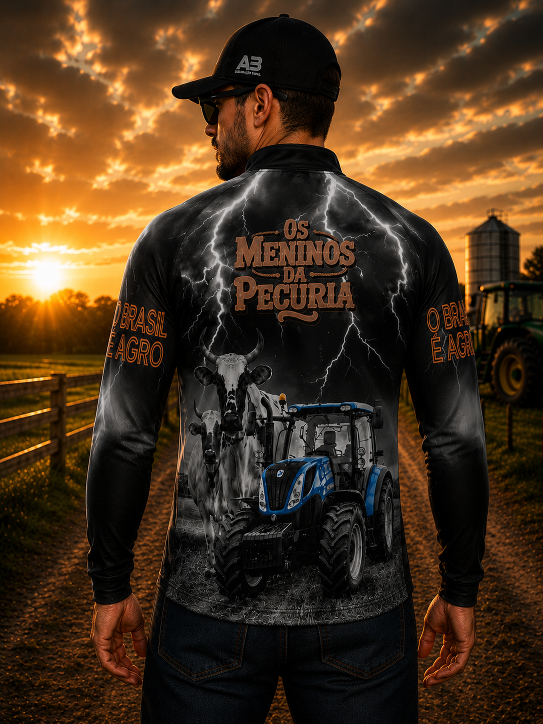 Camiseta Raglan Gola Padre com Zíper